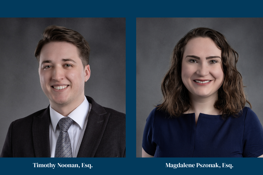 Headshots: Timothy Noonan, Esq. and Magdalene Pszonak, Esq.
