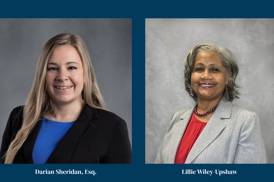 Headshots: Darian Sheridan, Esq. and Lillie Wiley-Upshaw