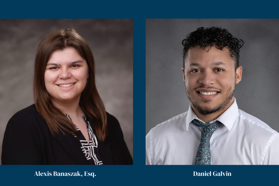 Headshots: Alexis Banaszak, Esq. and Daniel Galvin
