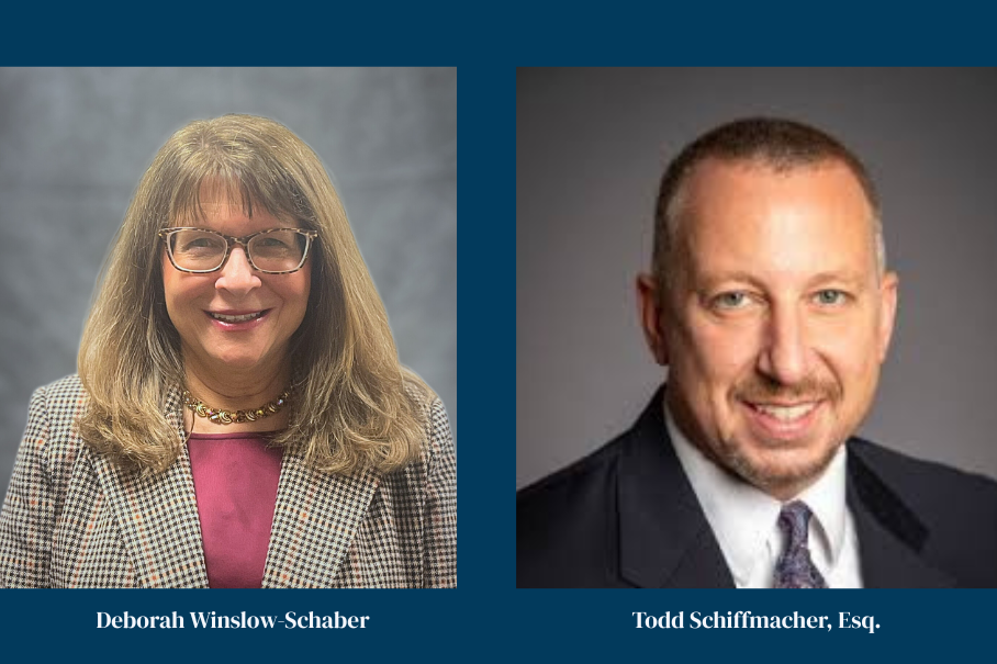 Headshots: Deborah Winslow-Schaber and Todd Schiffmacher, Esq.