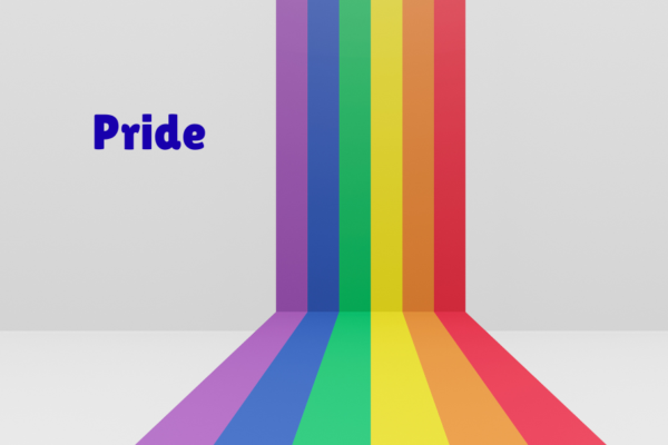 Pride with rainbow stripes.