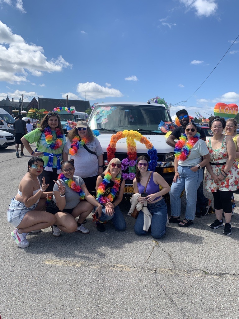 Group photo of the NLS team at Pride 2026