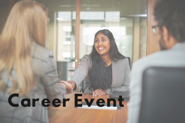 Career event with people interviewing.